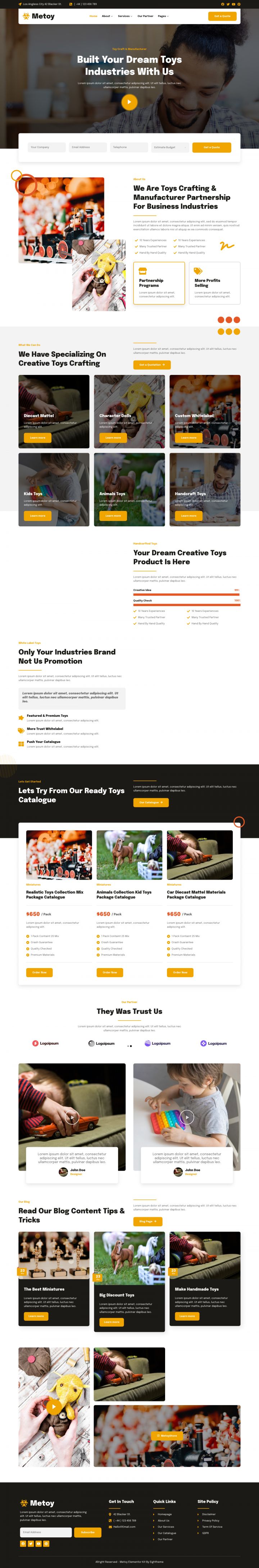 WordPress шаблон ThemeForest MeToy