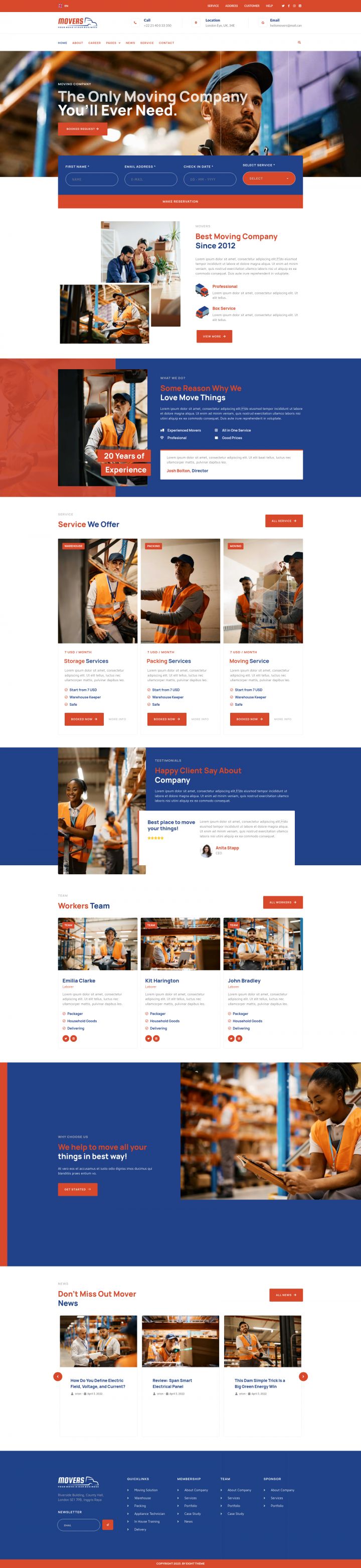 WordPress шаблон ThemeForest Movers