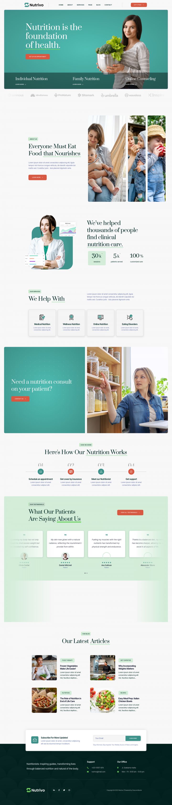 WordPress шаблон ThemeForest Nutrivo