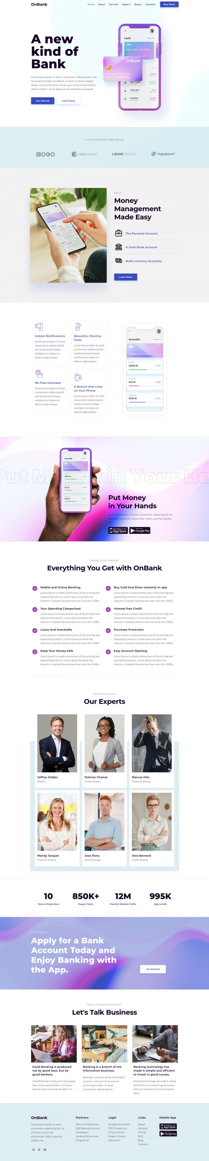 WordPress шаблон ThemeForest OnBank