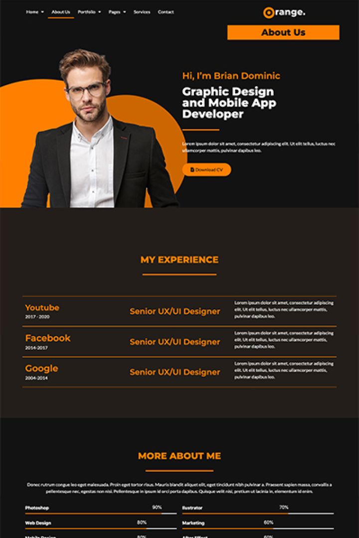 WordPress шаблон ThemeForest Orange