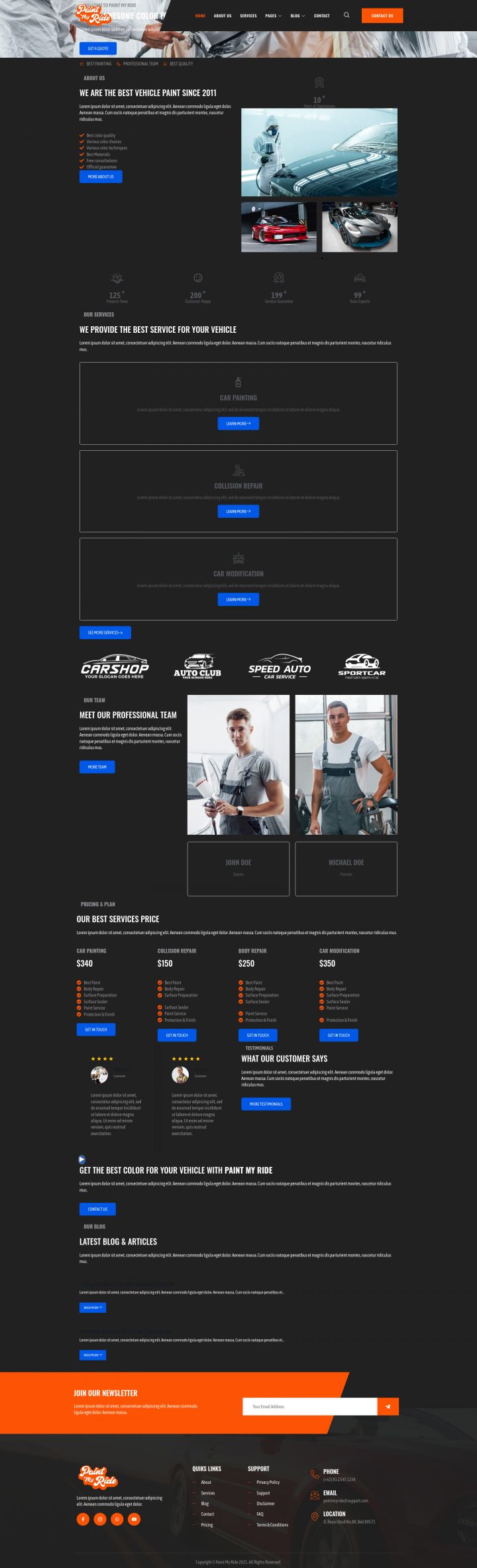 WordPress шаблон ThemeForest PaintMyRide