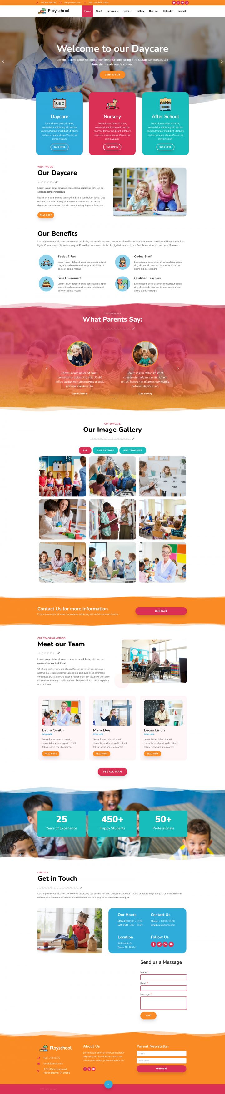 WordPress шаблон ThemeForest Playschool