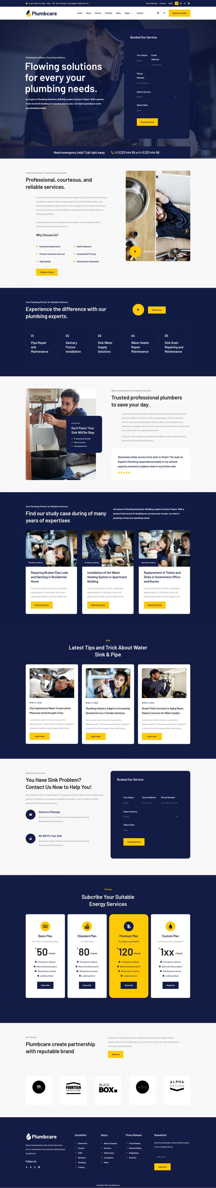 WordPress шаблон ThemeForest PlumbCare