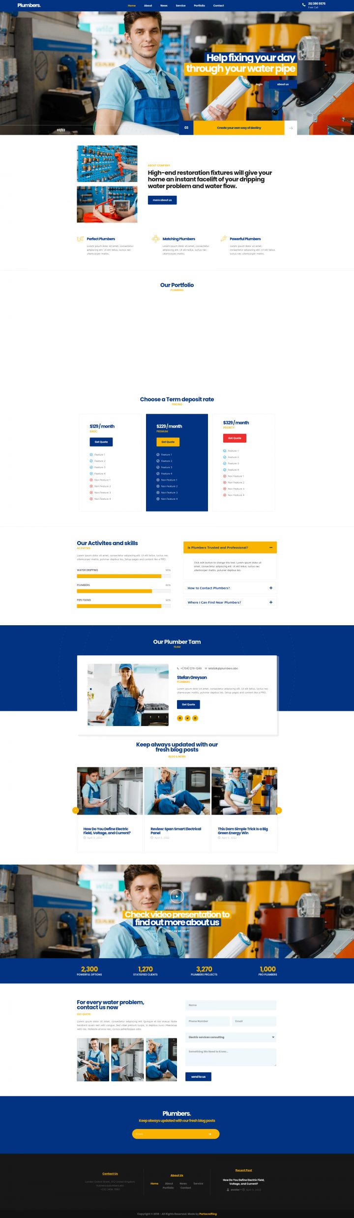 WordPress шаблон ThemeForest Plumber