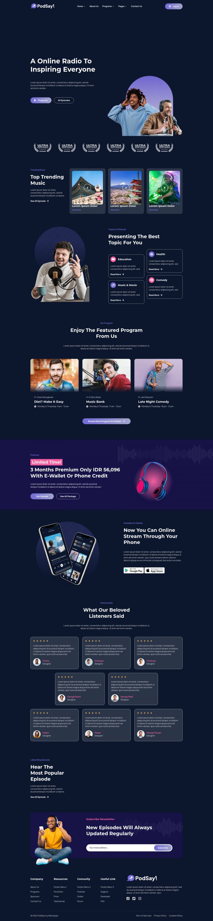 WordPress шаблон ThemeForest PodSay