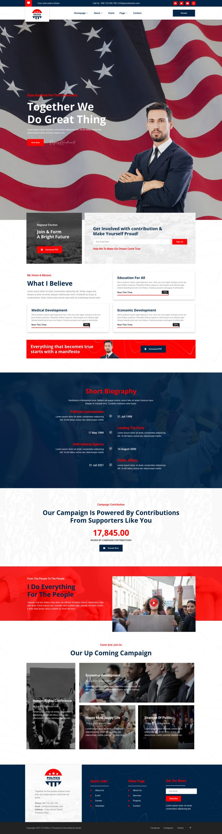 WordPress шаблон ThemeForest Politics