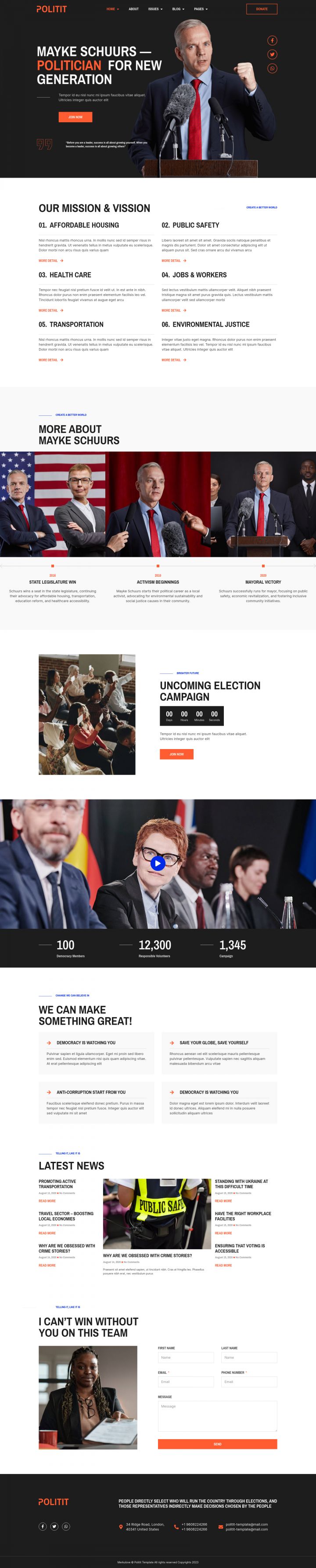 WordPress шаблон ThemeForest Politit