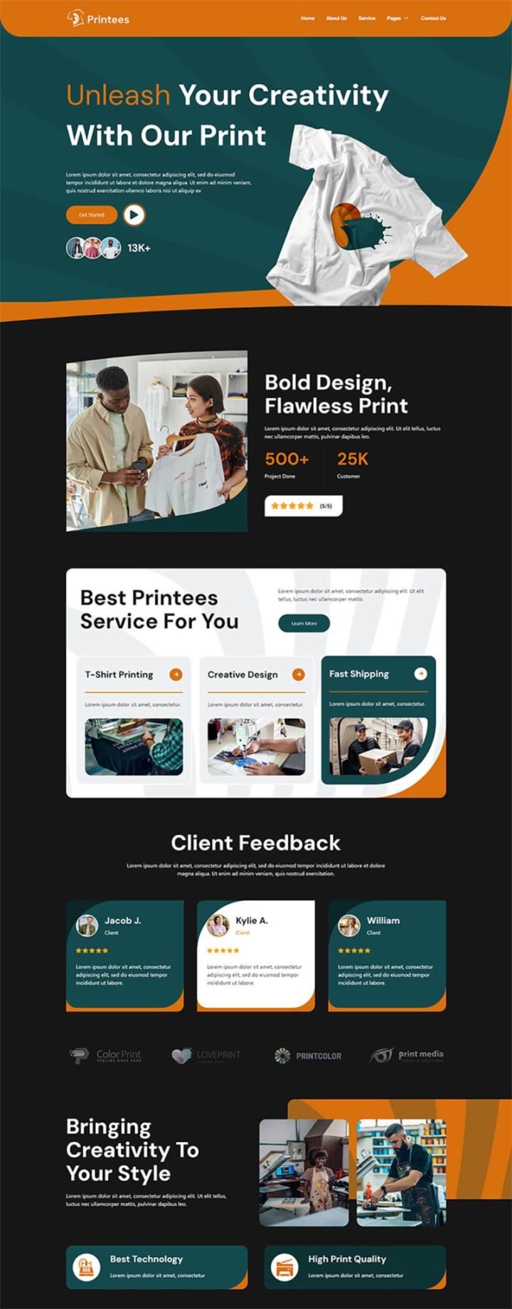 WordPress шаблон ThemeForest Printees