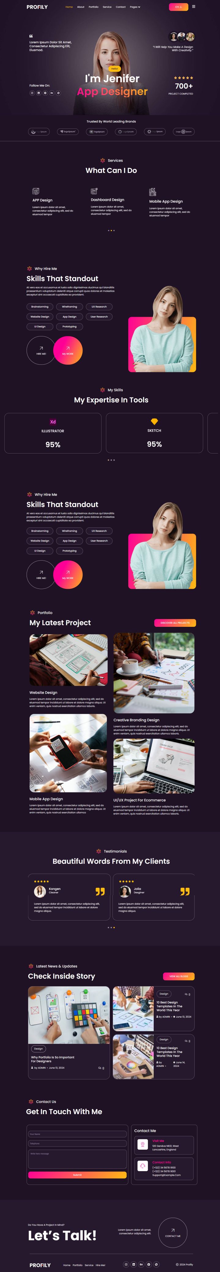 WordPress шаблон ThemeForest Profily