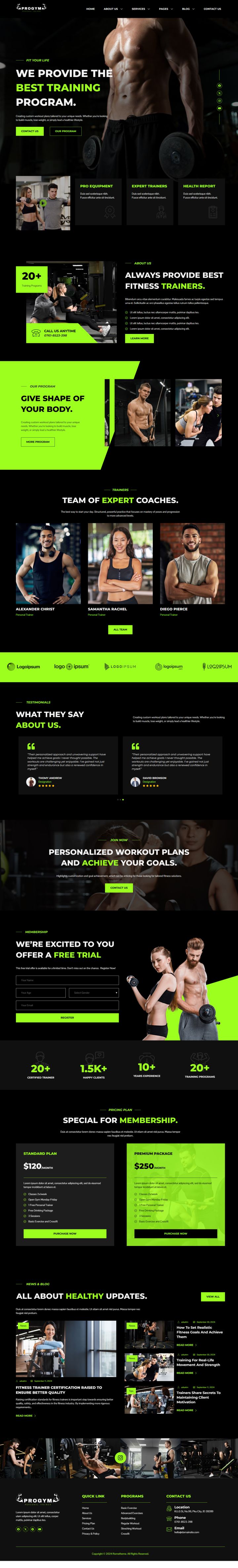 WordPress шаблон ThemeForest Progym