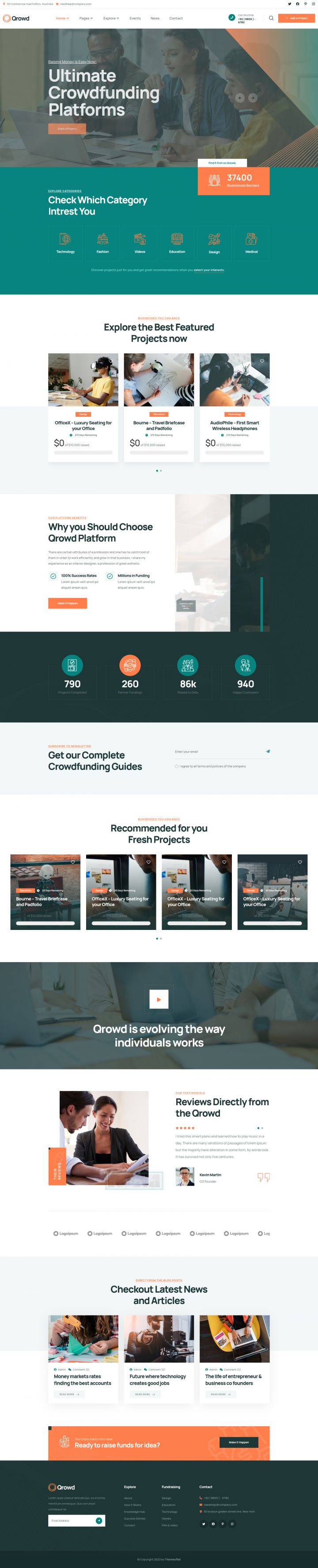 WordPress шаблон ThemeForest Qrowd