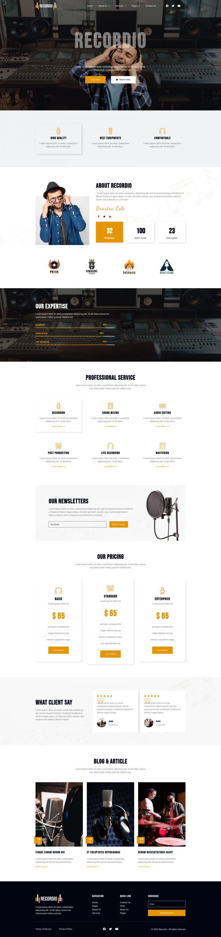 WordPress шаблон ThemeForest Recordio