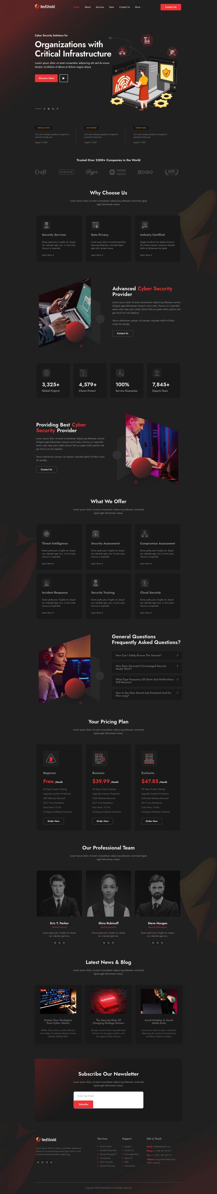 WordPress шаблон ThemeForest RedShield