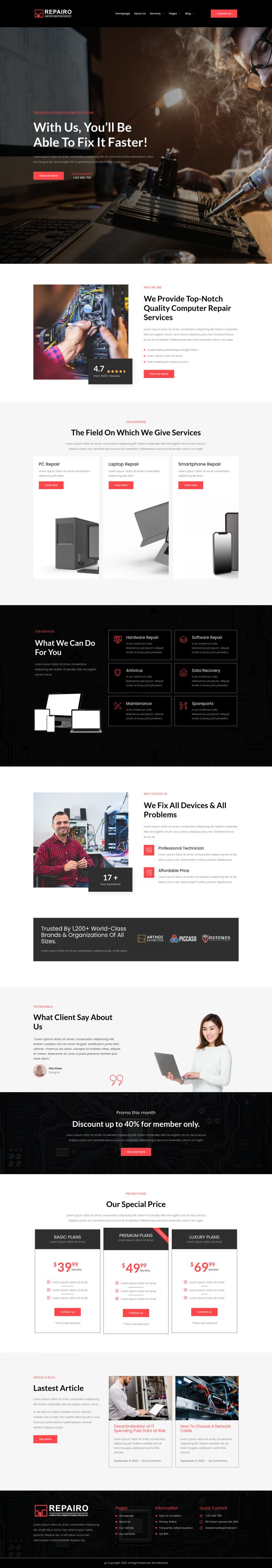 WordPress шаблон ThemeForest Repairo