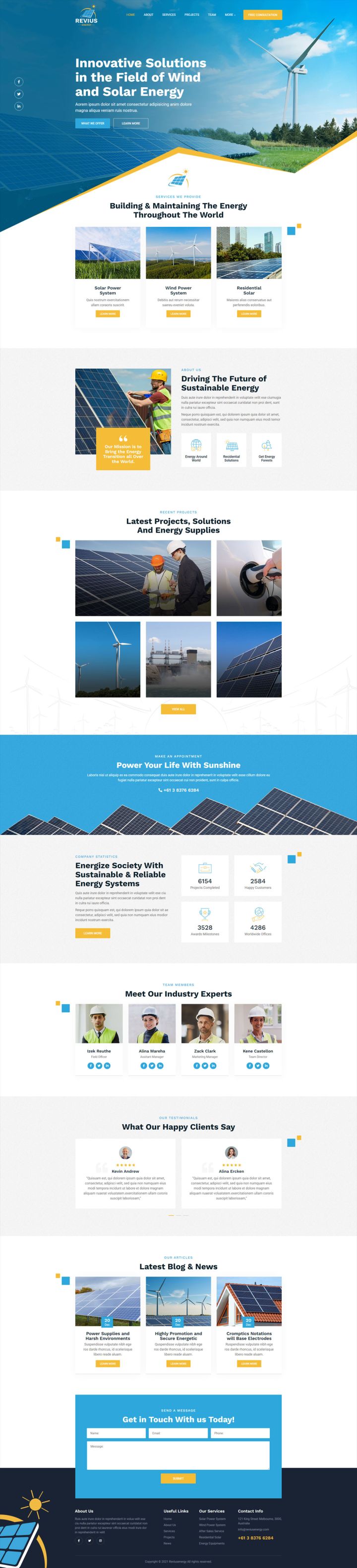 WordPress шаблон ThemeForest Revius Energy