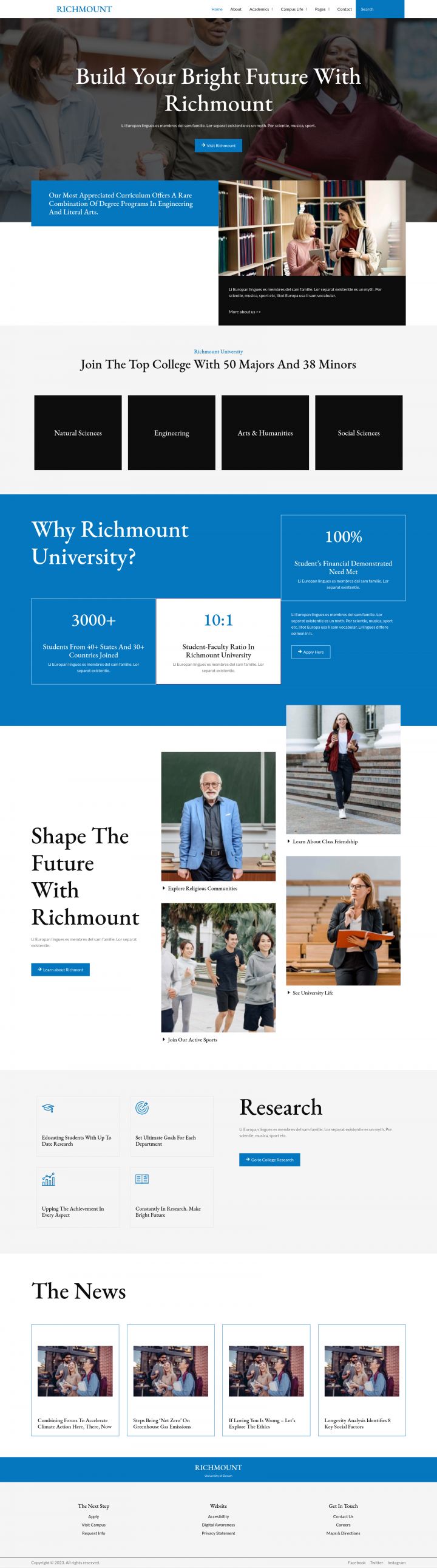 WordPress шаблон ThemeForest Richmount University