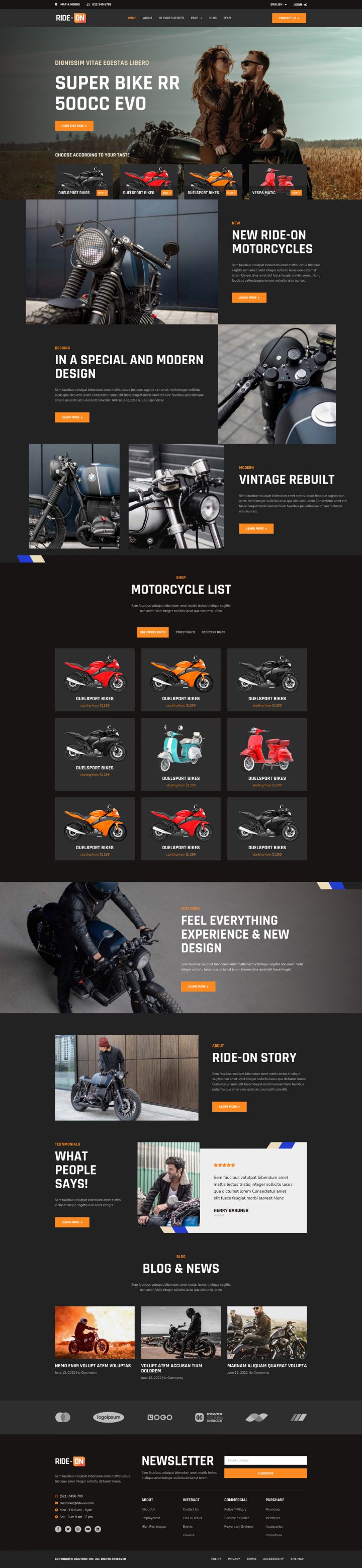 WordPress шаблон ThemeForest Ride ON