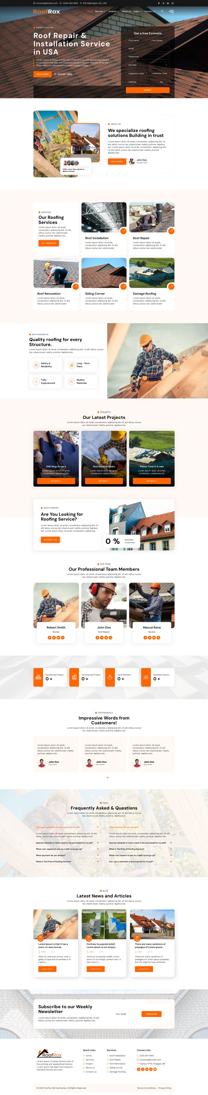 WordPress шаблон ThemeForest Roofrox