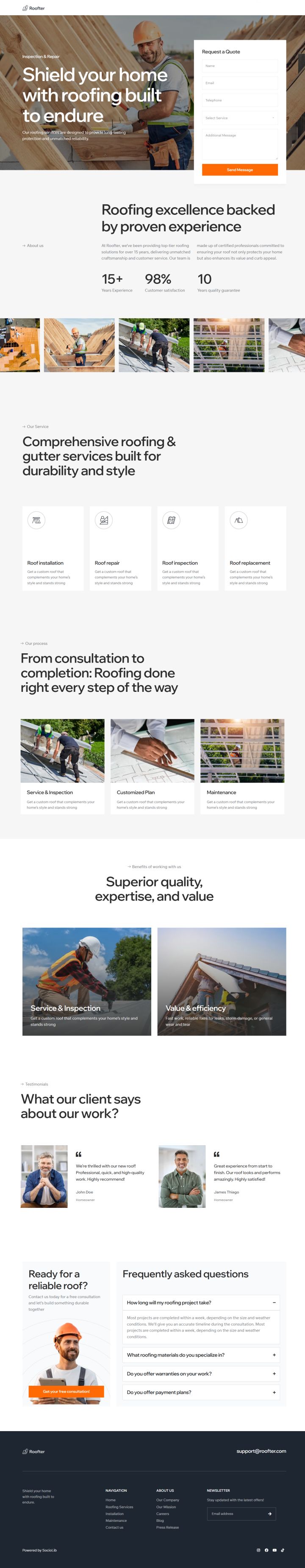 WordPress шаблон ThemeForest Roofter