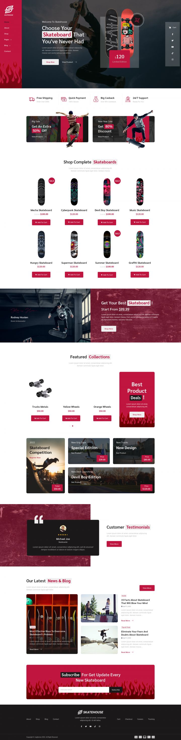 WordPress шаблон ThemeForest Skatehouse