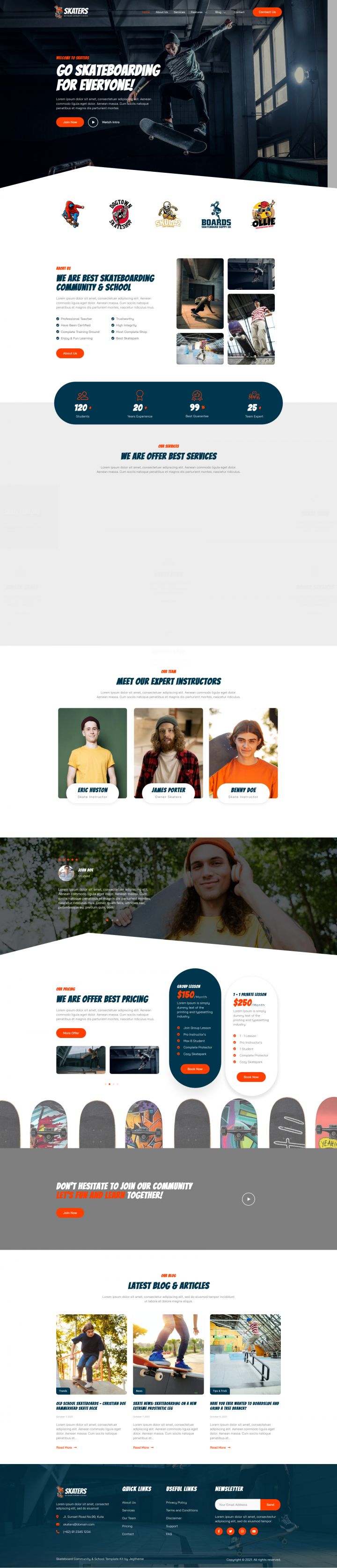 WordPress шаблон ThemeForest Skaters