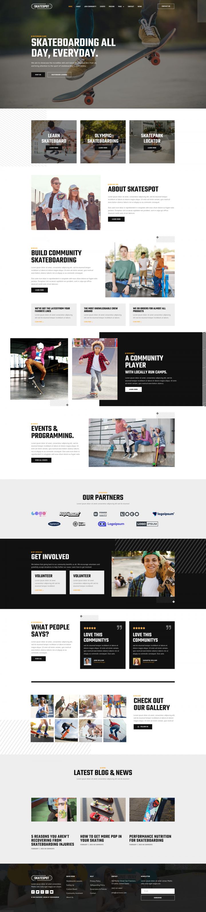 WordPress шаблон ThemeForest Skatespot