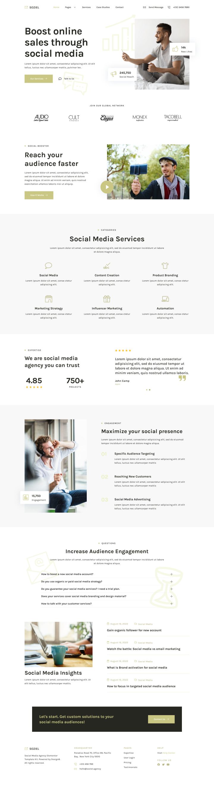 WordPress шаблон ThemeForest Soziel