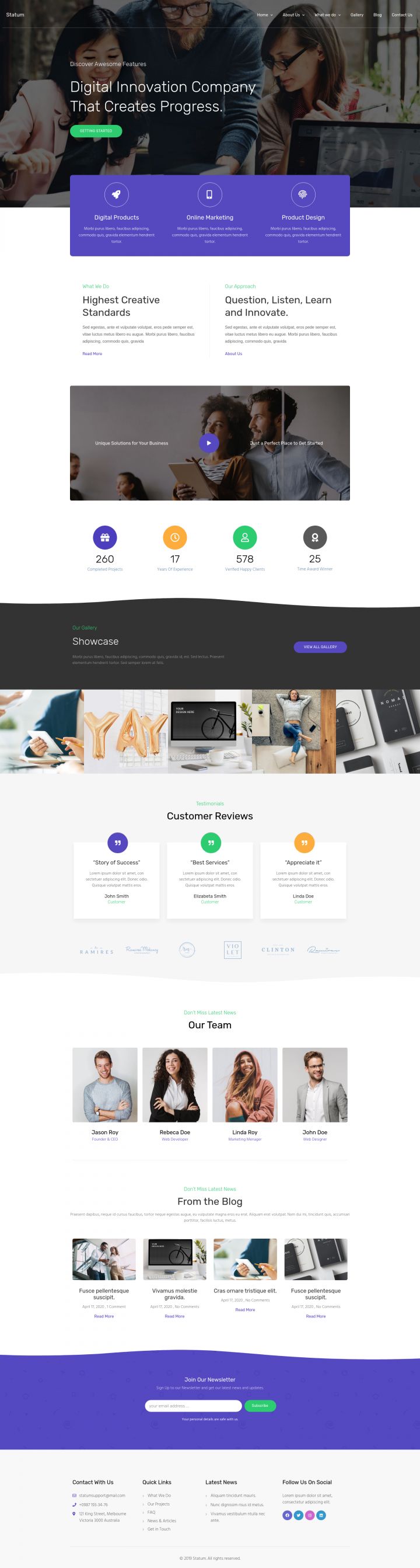 WordPress шаблон ThemeForest Statum