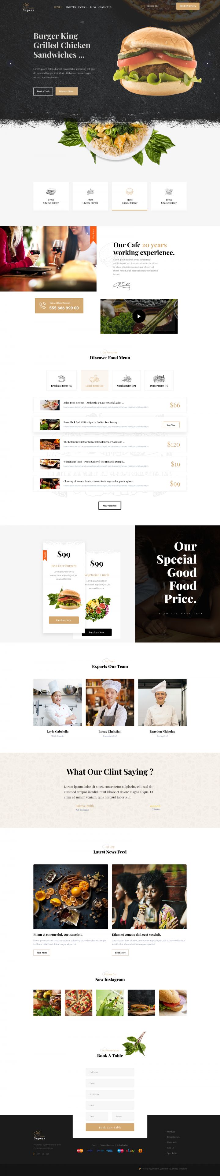 WordPress шаблон ThemeForest Superv Cafe