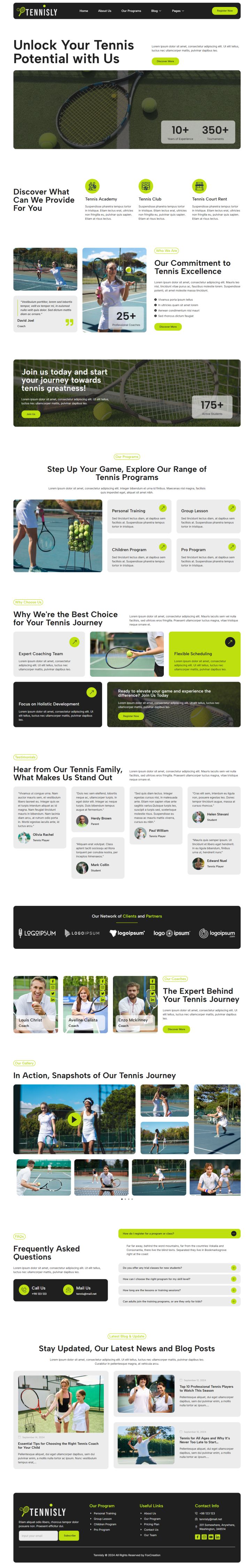 WordPress шаблон ThemeForest Tennisly