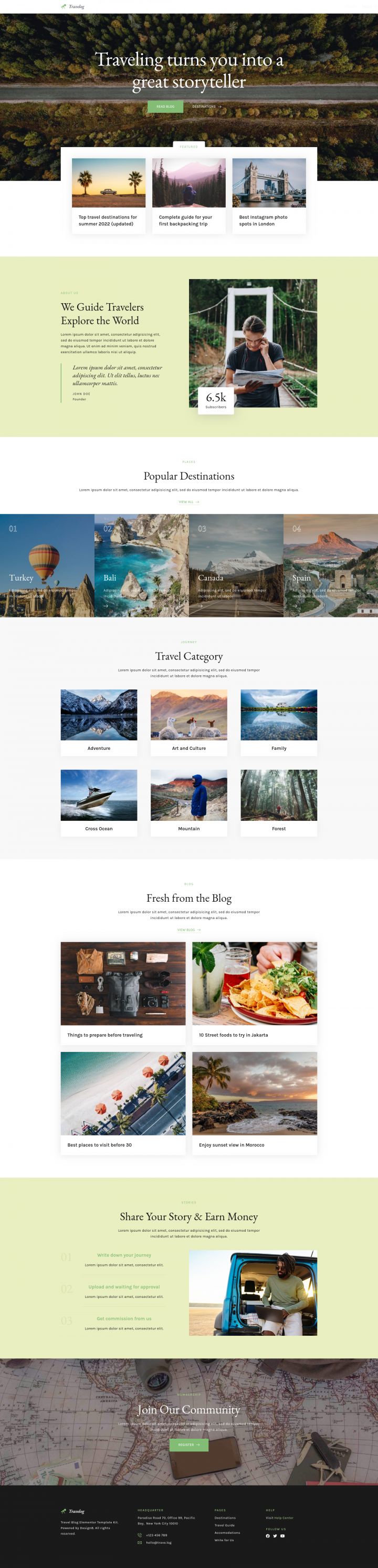 WordPress шаблон ThemeForest Travelog