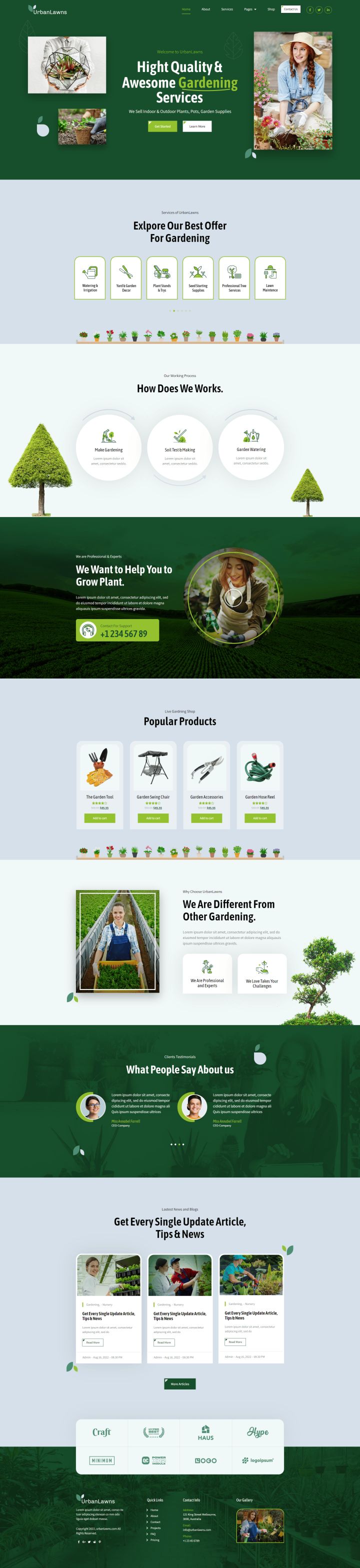 WordPress шаблон ThemeForest Urban Lawns