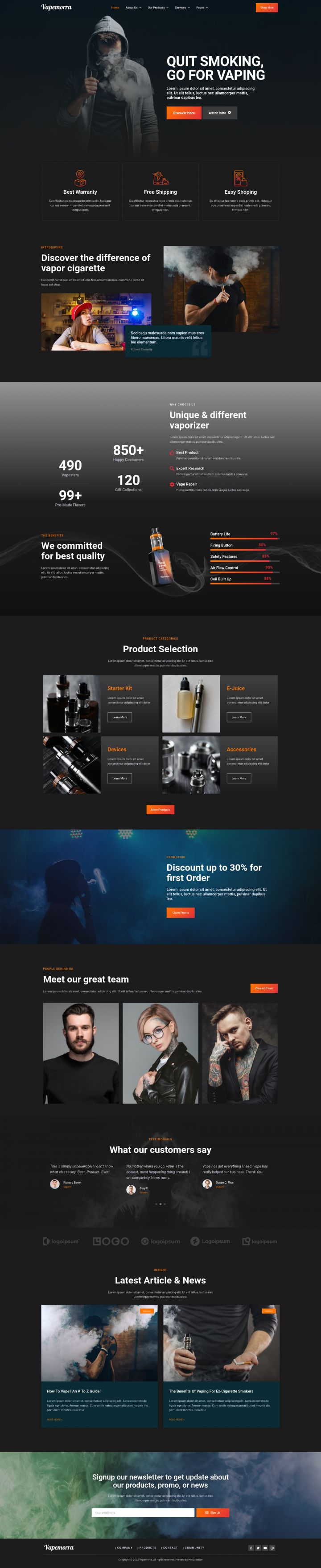 WordPress шаблон ThemeForest Vapemorra