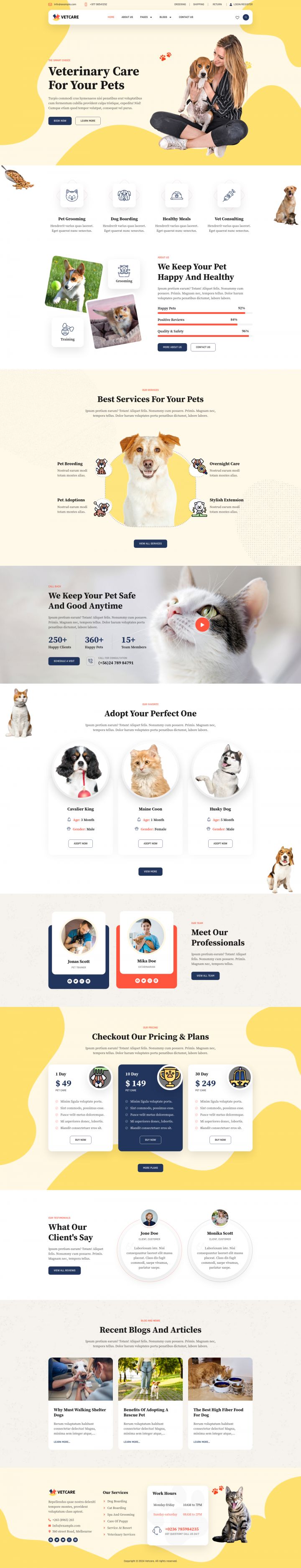 WordPress шаблон ThemeForest Vetcare