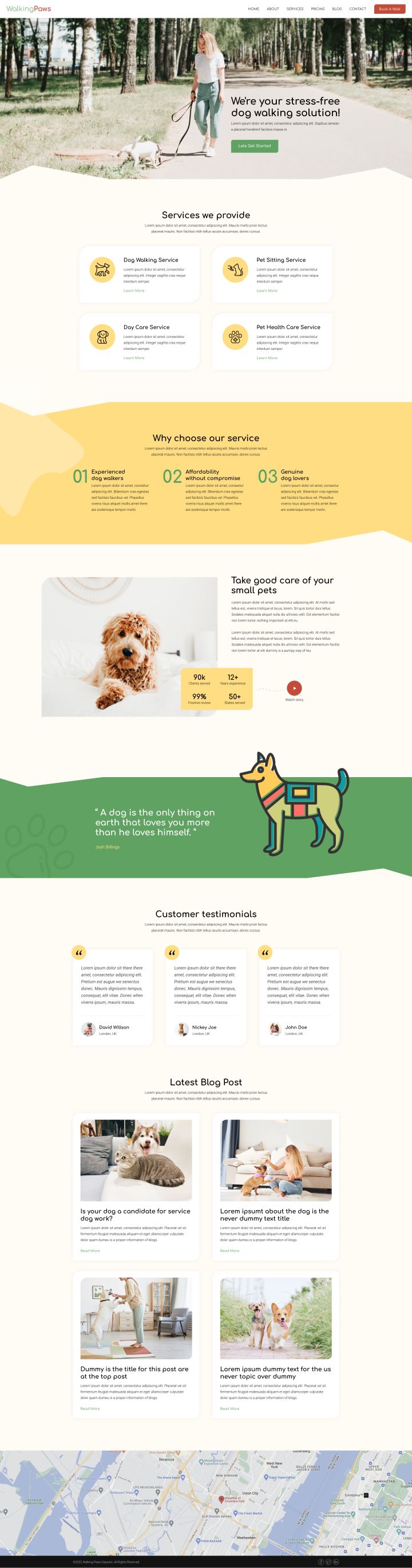 WordPress шаблон ThemeForest Walking Paws