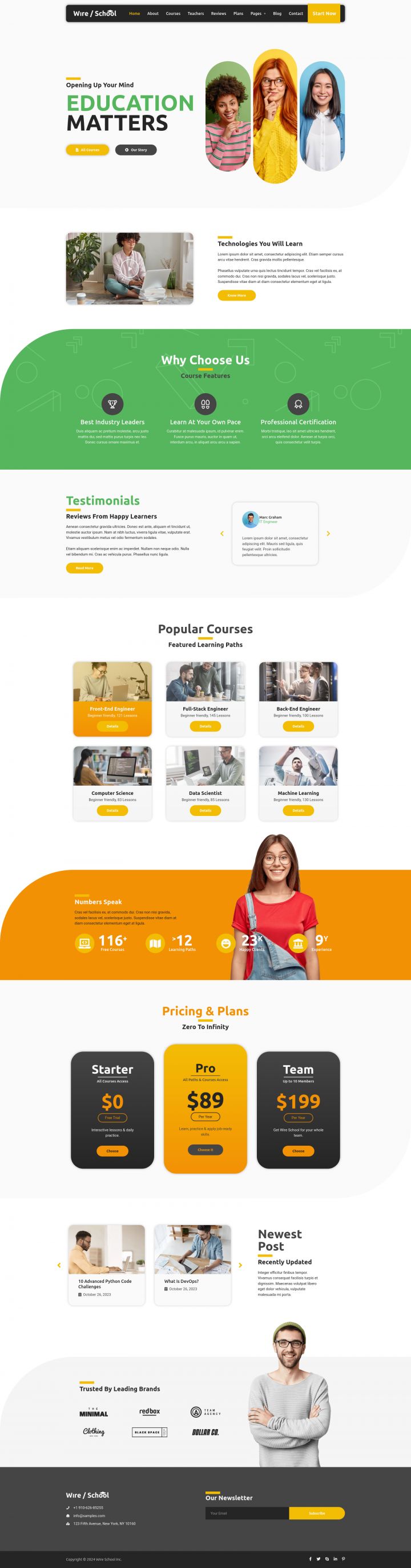 WordPress шаблон ThemeForest Wire School