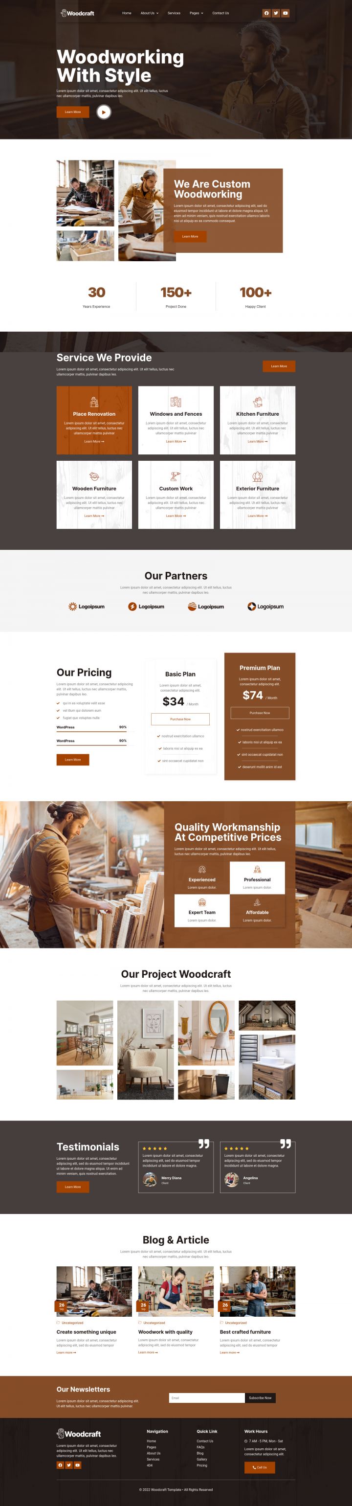 WordPress шаблон ThemeForest Woodcraft