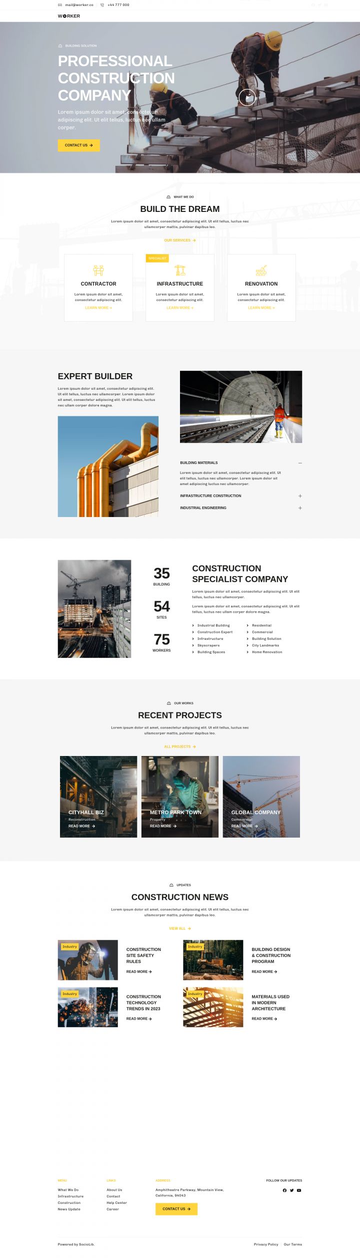 WordPress шаблон ThemeForest Worker