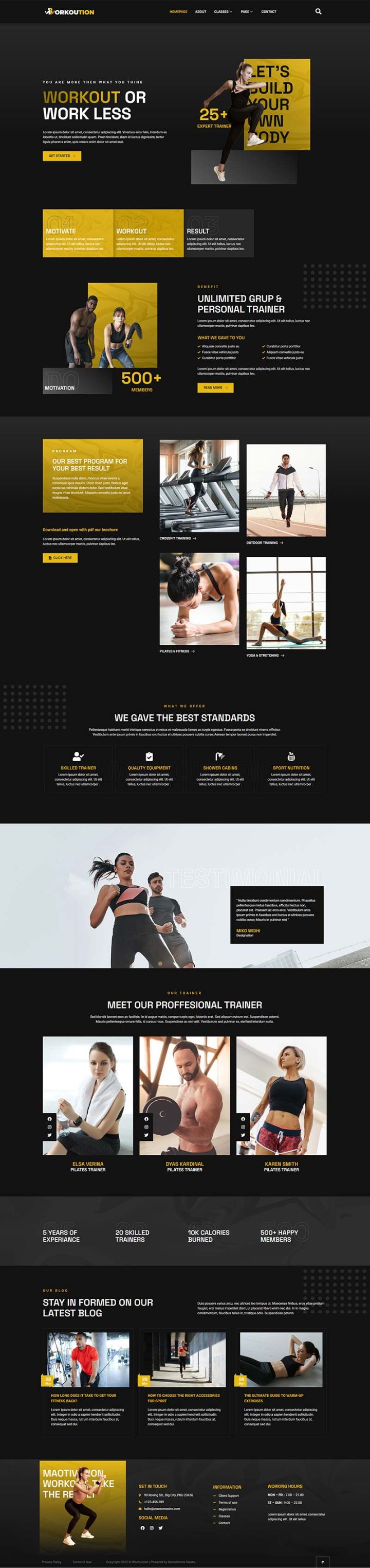 WordPress шаблон ThemeForest Workoution