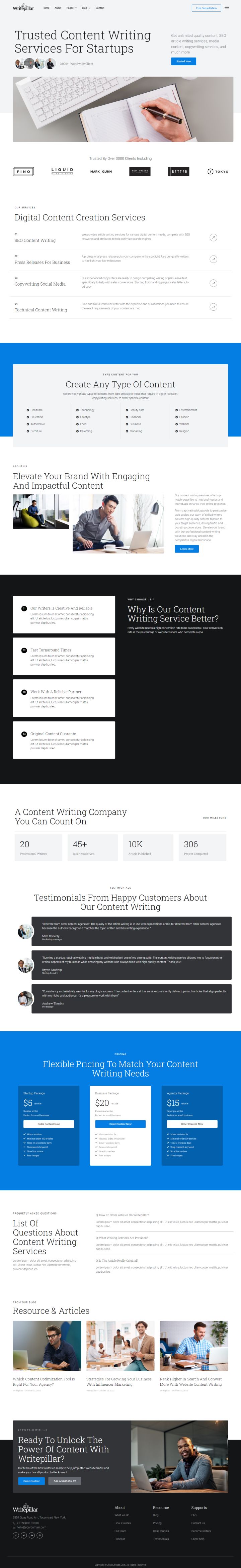 WordPress шаблон ThemeForest Writepillar