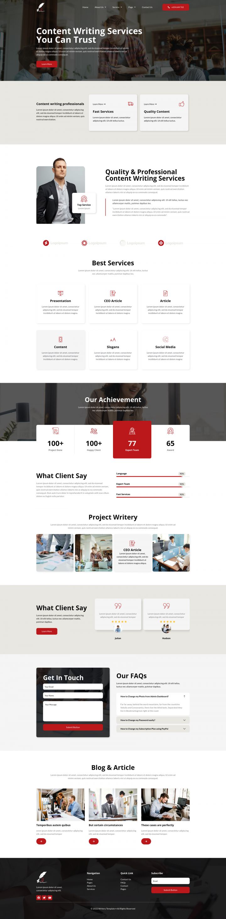 WordPress шаблон ThemeForest Writery