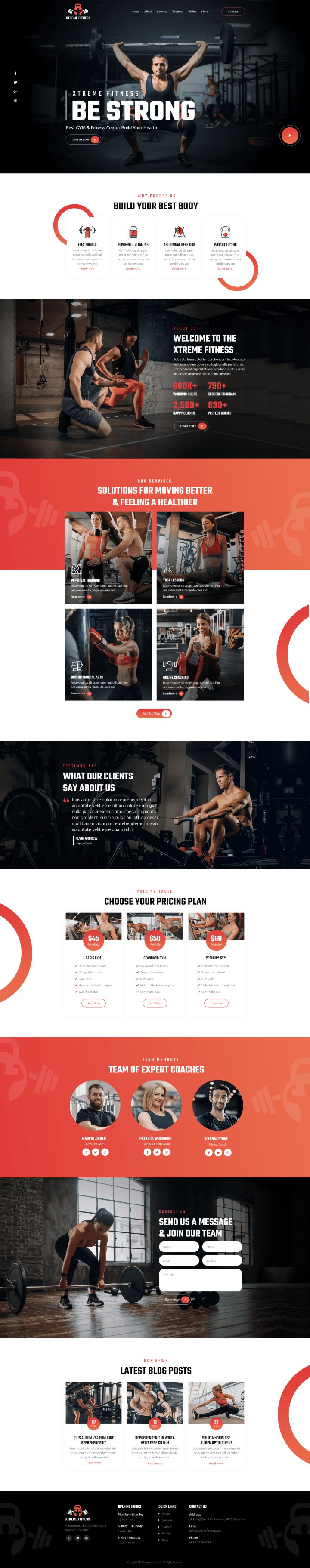 WordPress шаблон ThemeForest Xtreme Fitness