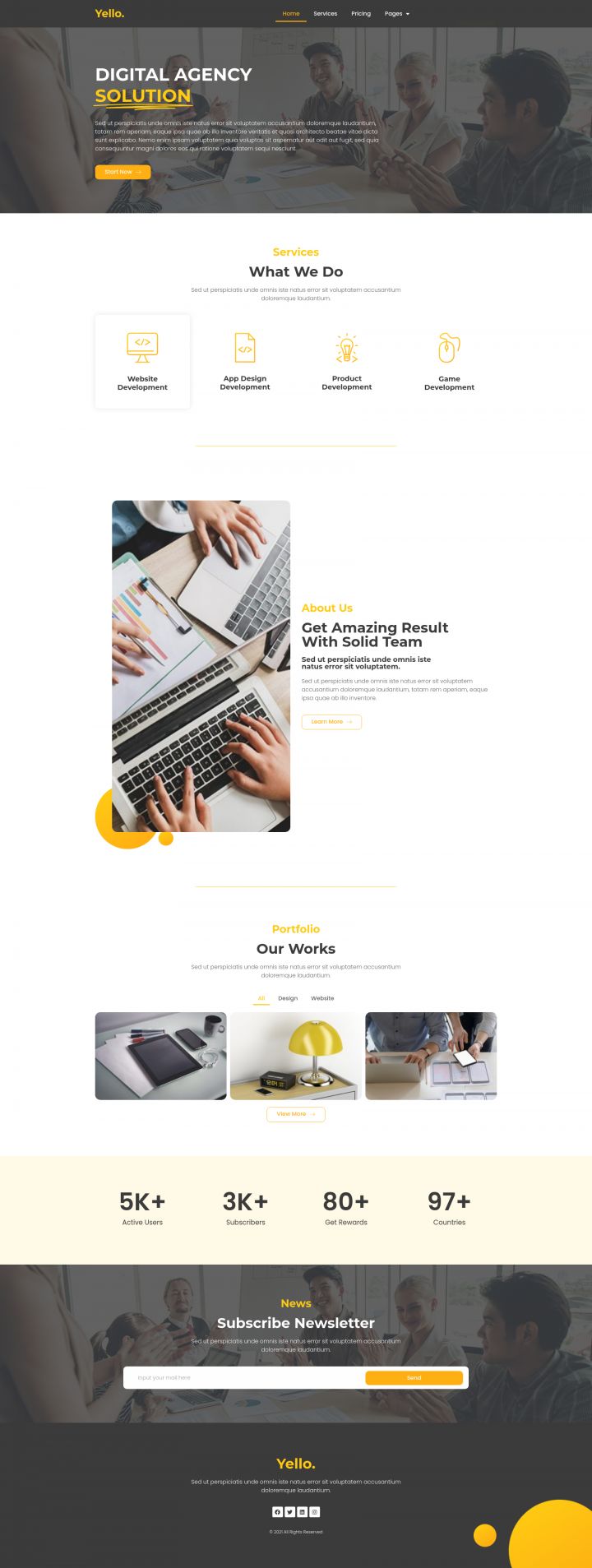 WordPress шаблон ThemeForest Yello