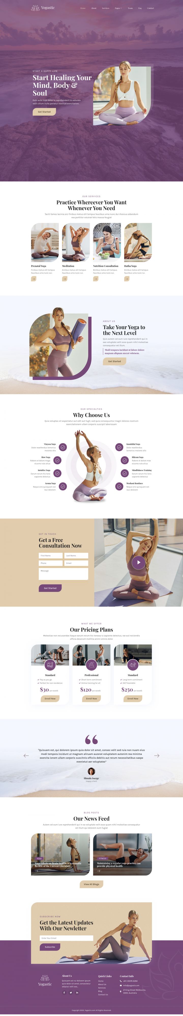 WordPress шаблон ThemeForest Yogastic