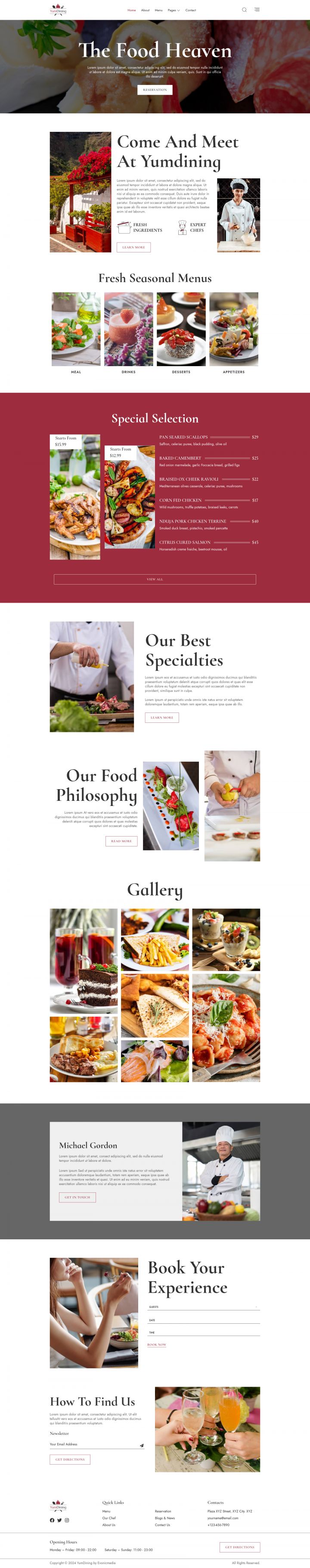 WordPress шаблон ThemeForest Yumdining