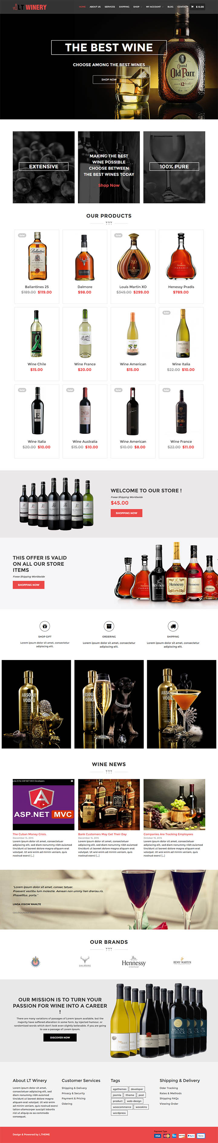 WordPress шаблон LTheme Winery