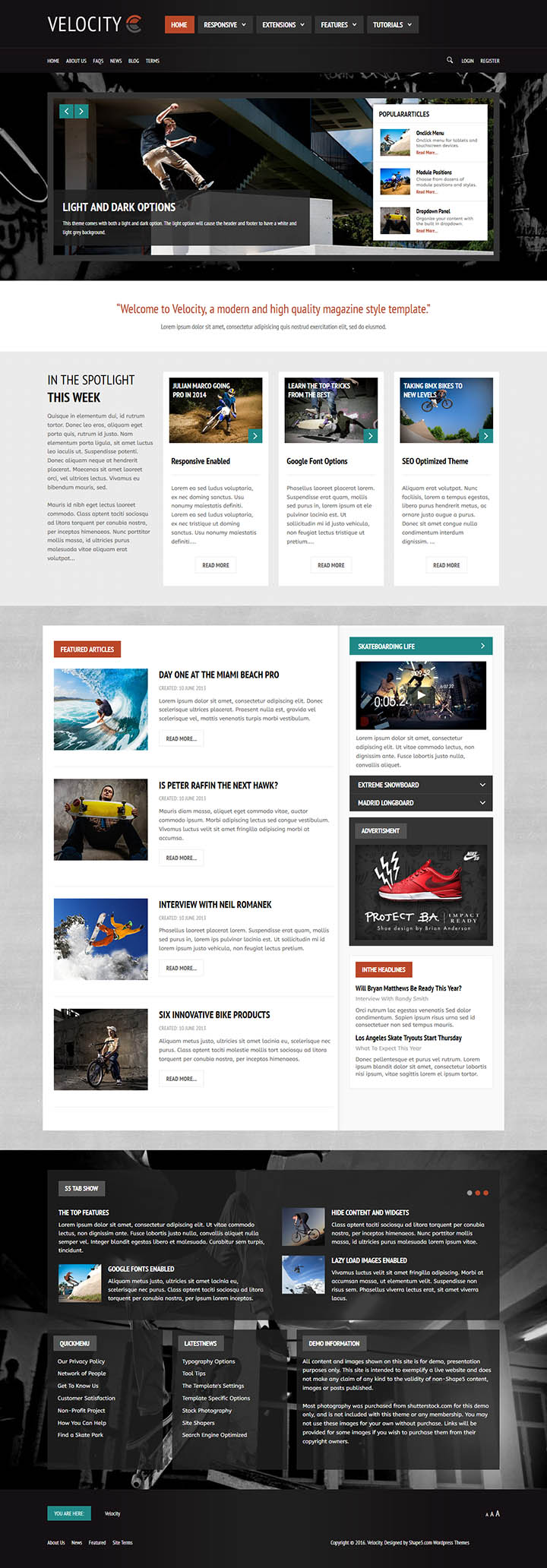 WordPress шаблон Shape5 Velocity