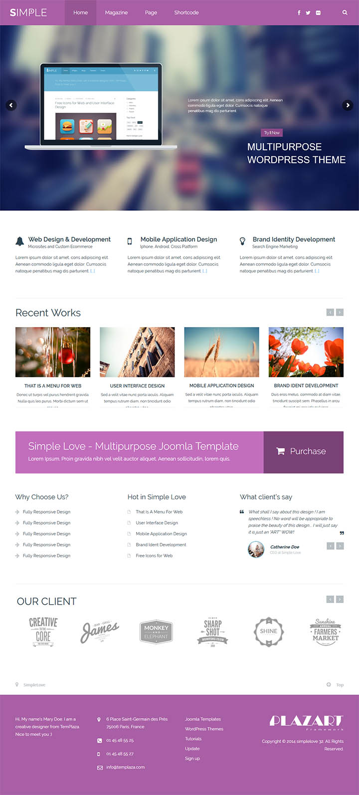 WordPress шаблон TemPlaza Simple Love