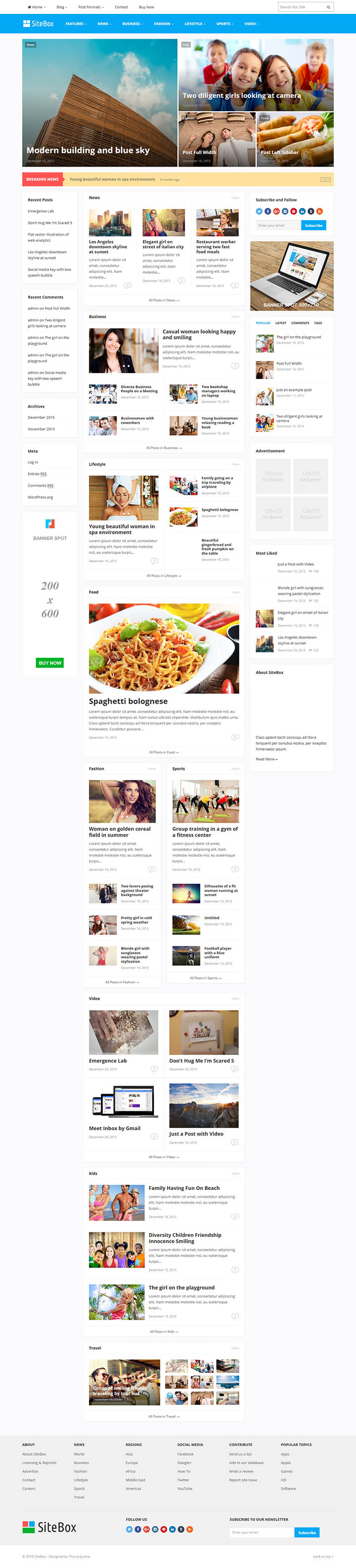 WordPress шаблон Theme Junkie SiteBox